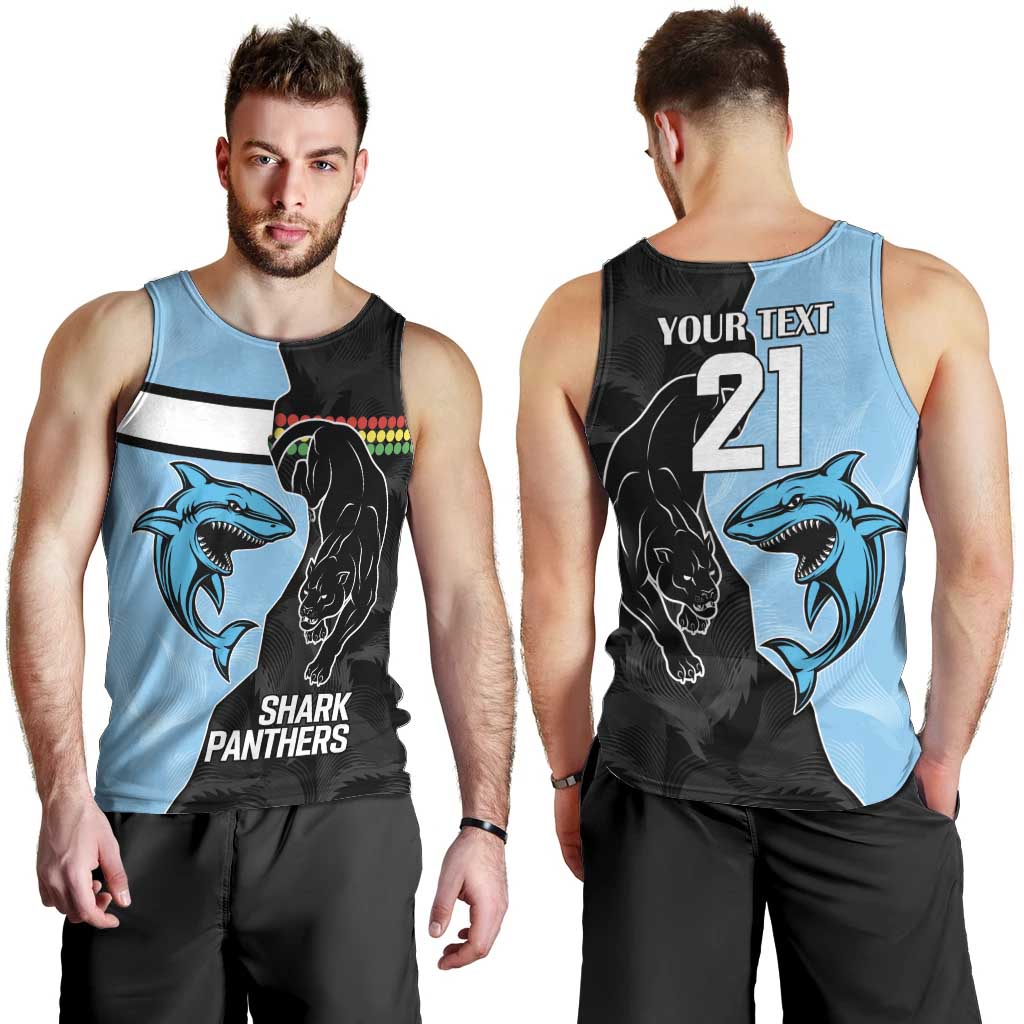 NRL Panthers-Shark Mascot Custom Men Tank Top Cracked Metal Style - Vibe Hoodie Shop