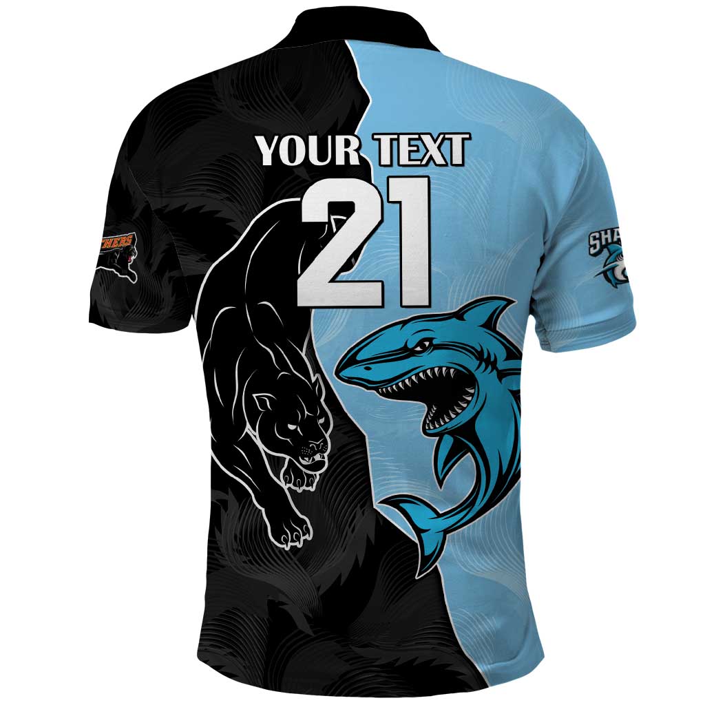 NRL Panthers-Shark Mascot Custom Polo Shirt Cracked Metal Style LT9 - Vibe Hoodie Shop
