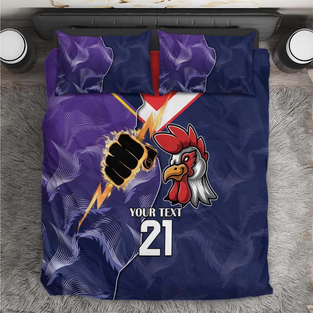 NRL Storm-Rooster Mascot Custom Bedding Set Cracked Metal Style - Vibe Hoodie Shop