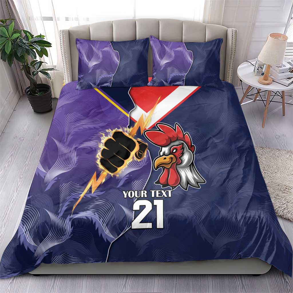 NRL Storm-Rooster Mascot Custom Bedding Set Cracked Metal Style - Vibe Hoodie Shop