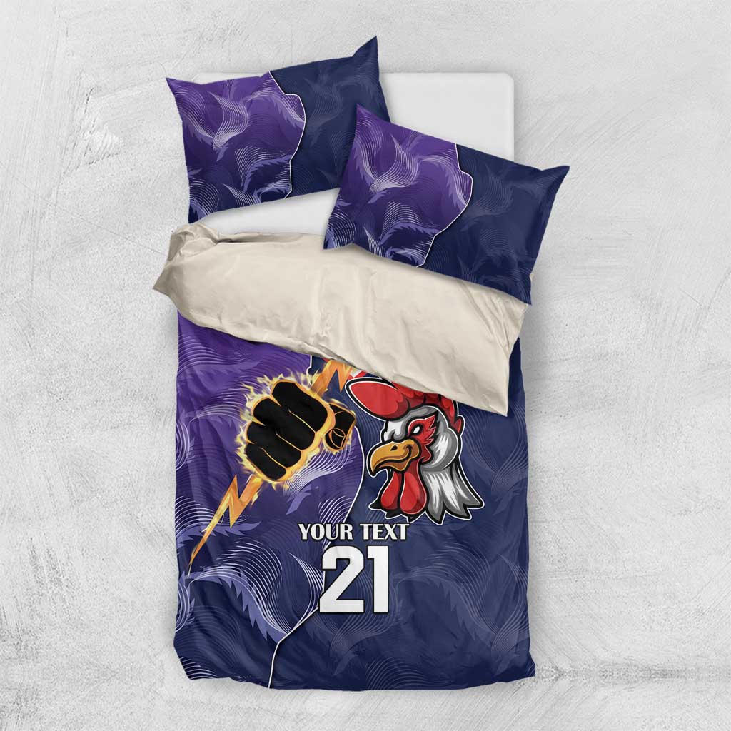 NRL Storm-Rooster Mascot Custom Bedding Set Cracked Metal Style - Vibe Hoodie Shop
