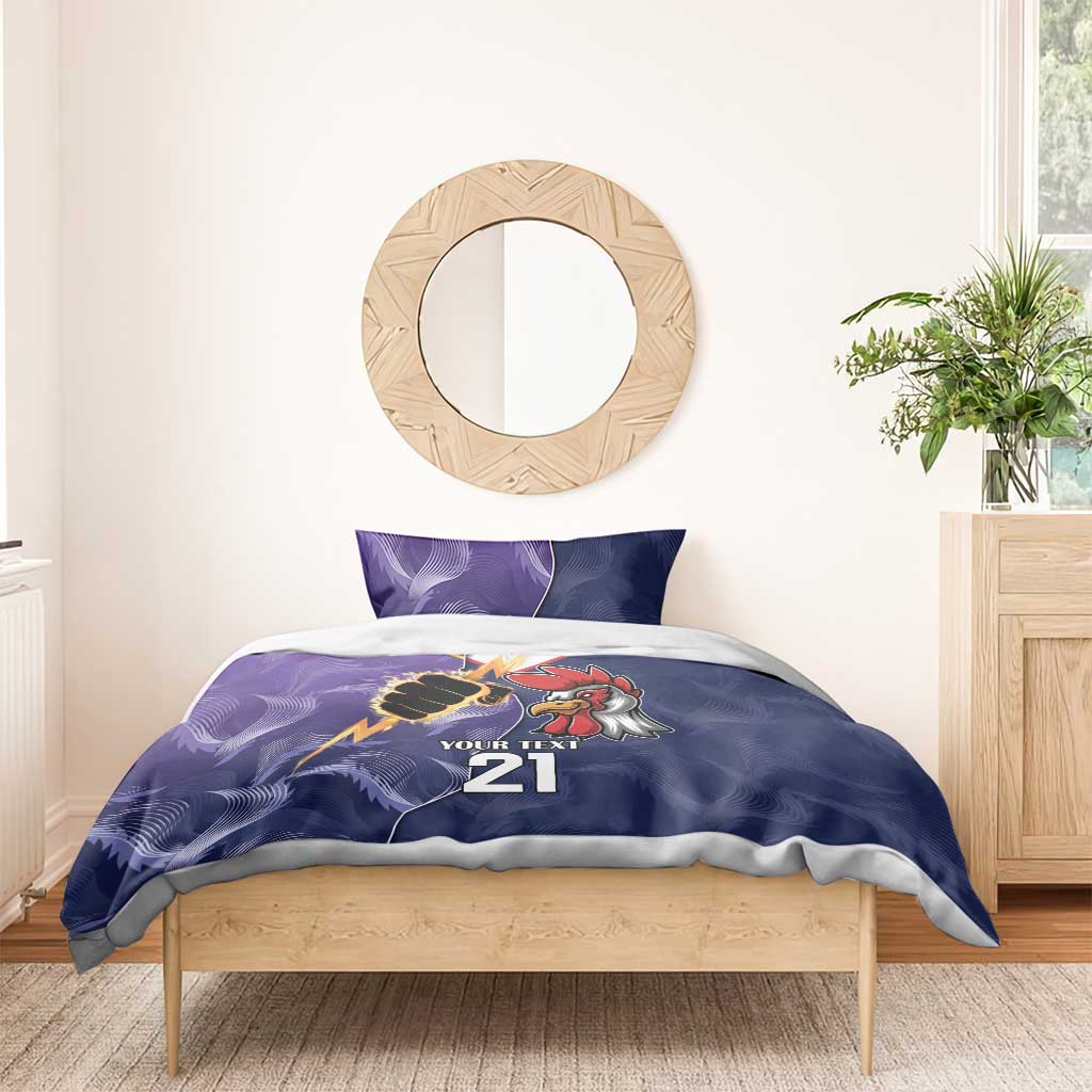 NRL Storm-Rooster Mascot Custom Bedding Set Cracked Metal Style - Vibe Hoodie Shop