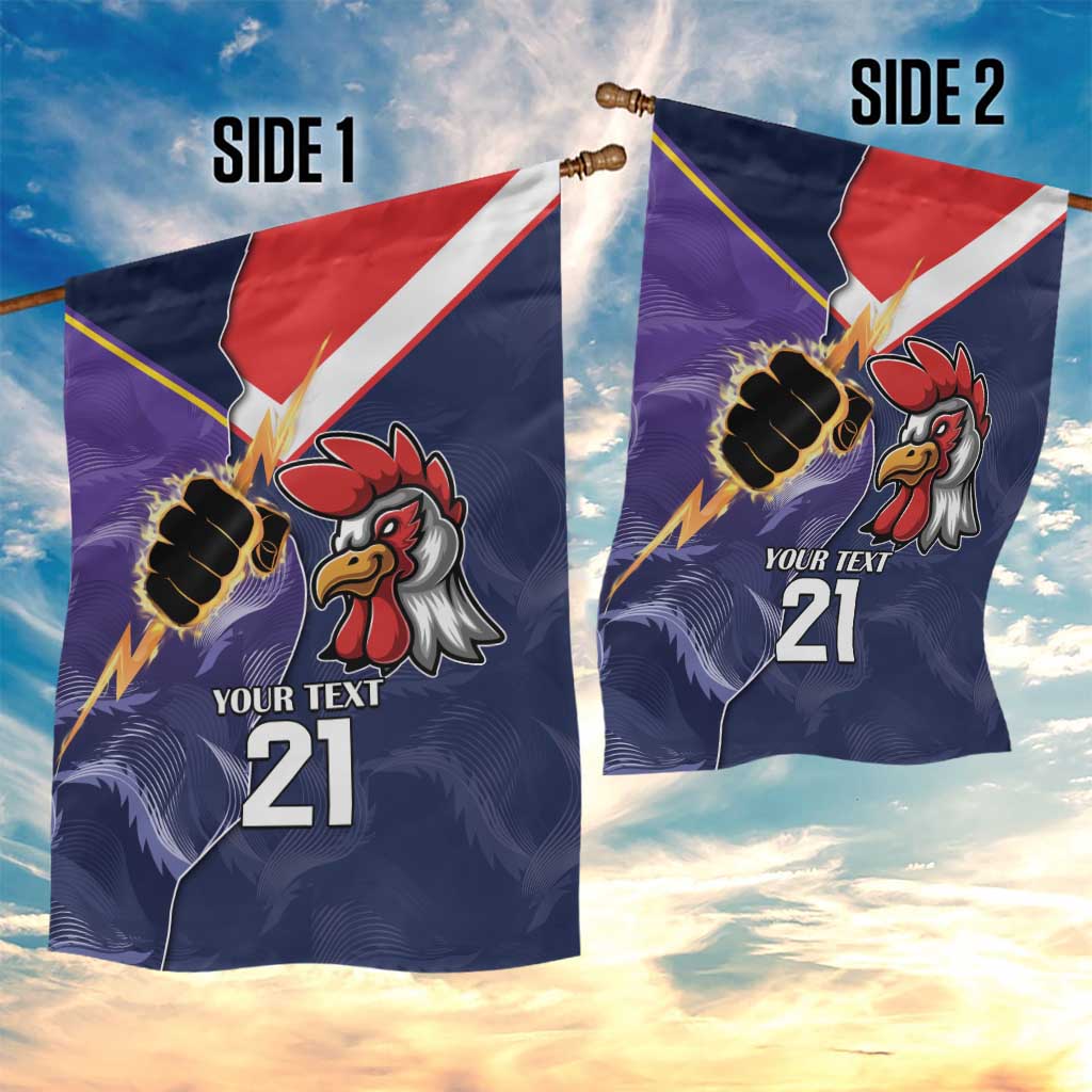 NRL Storm-Rooster Mascot Custom Garden Flag Cracked Metal Style - Vibe Hoodie Shop