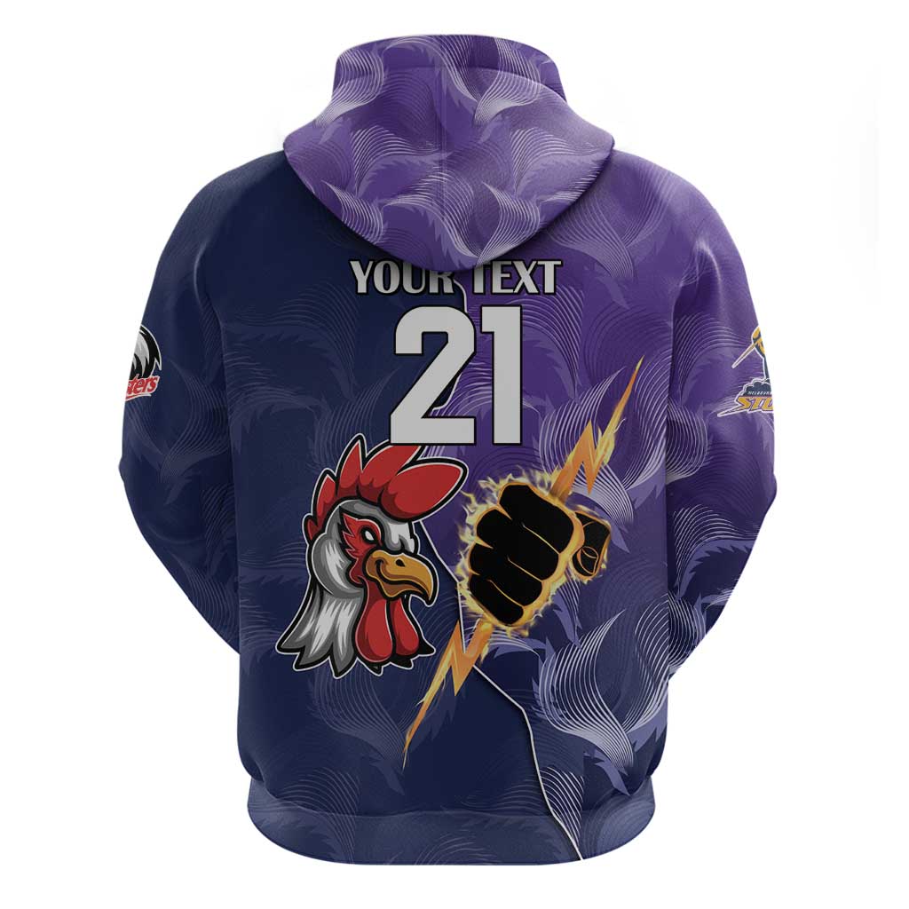 NRL Storm-Rooster Mascot Custom Hoodie Cracked Metal Style LT9 - Vibe Hoodie Shop