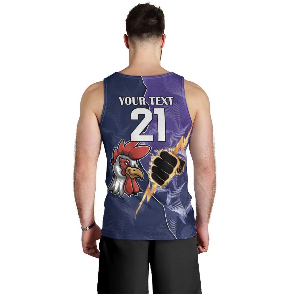 NRL Storm-Rooster Mascot Custom Men Tank Top Cracked Metal Style - Vibe Hoodie Shop