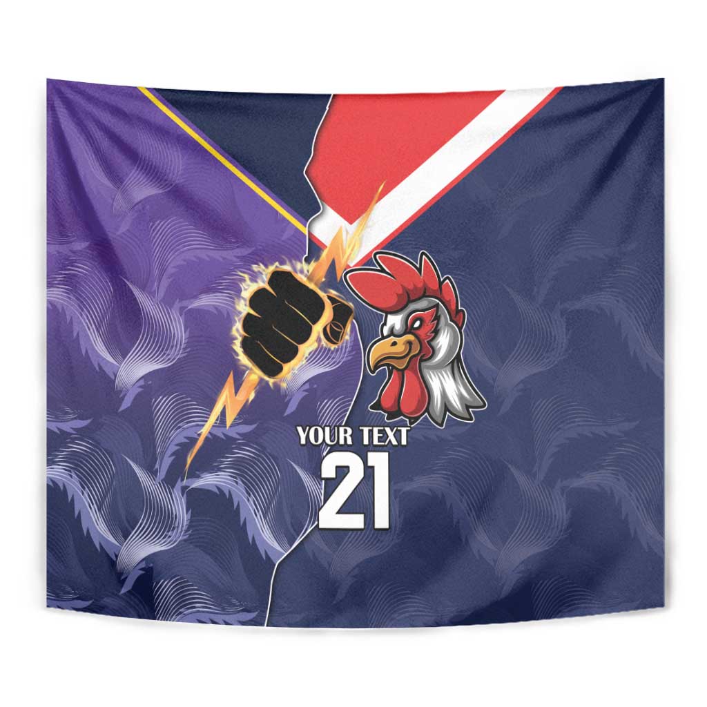 NRL Storm-Rooster Mascot Custom Tapestry Cracked Metal Style - Vibe Hoodie Shop