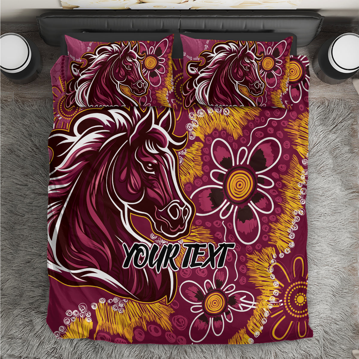 Personalised Broncos NAIDOC Week 2024 Bedding Set Aboriginal Fire Burning Sparks - Vibe Hoodie Shop