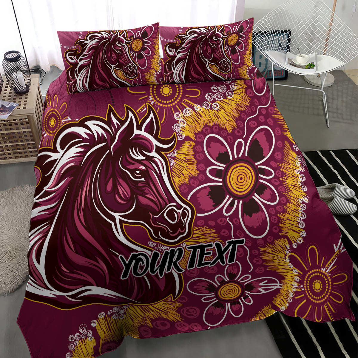 Personalised Broncos NAIDOC Week 2024 Bedding Set Aboriginal Fire Burning Sparks - Vibe Hoodie Shop