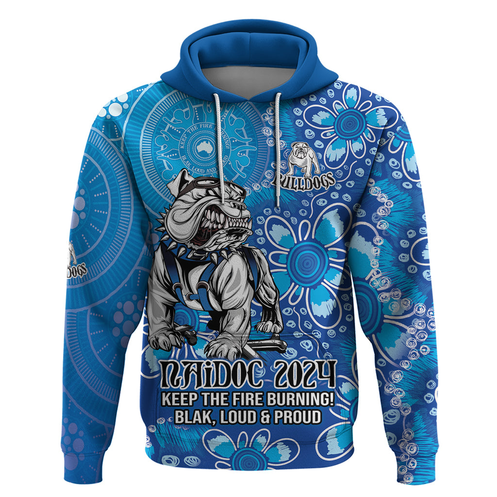 Personalised Bulldogs NAIDOC Week 2024 Hoodie Aboriginal Fire Burning Sparks LT9 - Vibe Hoodie Shop