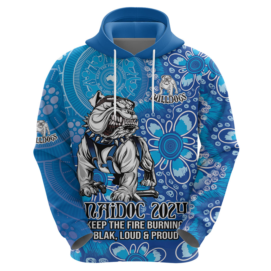 Personalised Bulldogs NAIDOC Week 2024 Hoodie Aboriginal Fire Burning Sparks LT9 - Vibe Hoodie Shop