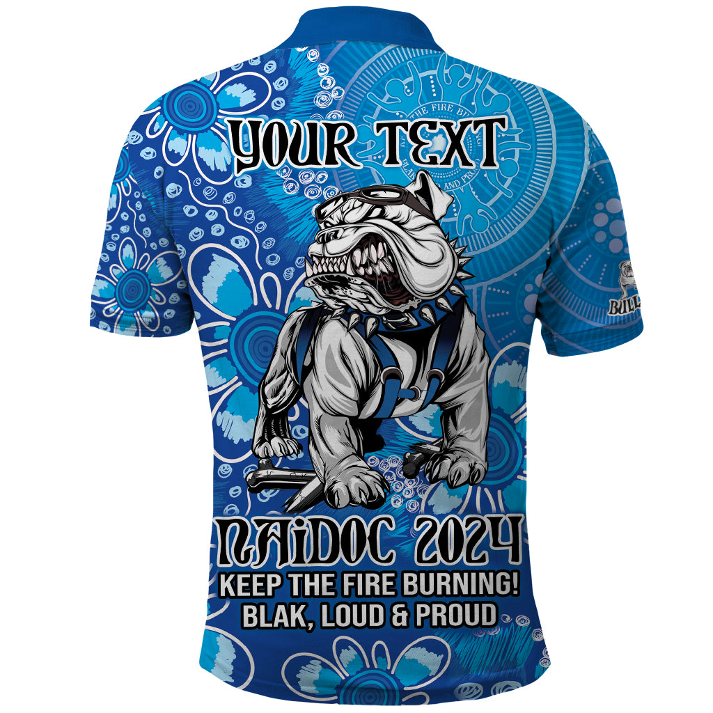 Personalised Bulldogs NAIDOC Week 2024 Polo Shirt Aboriginal Fire Burning Sparks LT9 - Vibe Hoodie Shop