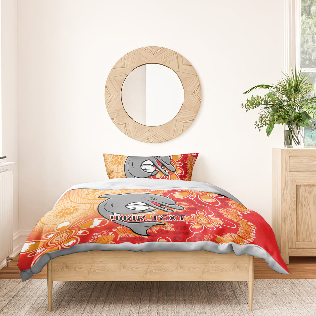 Personalised Dolphins NAIDOC Week 2024 Bedding Set Aboriginal Fire Burning Sparks - Vibe Hoodie Shop