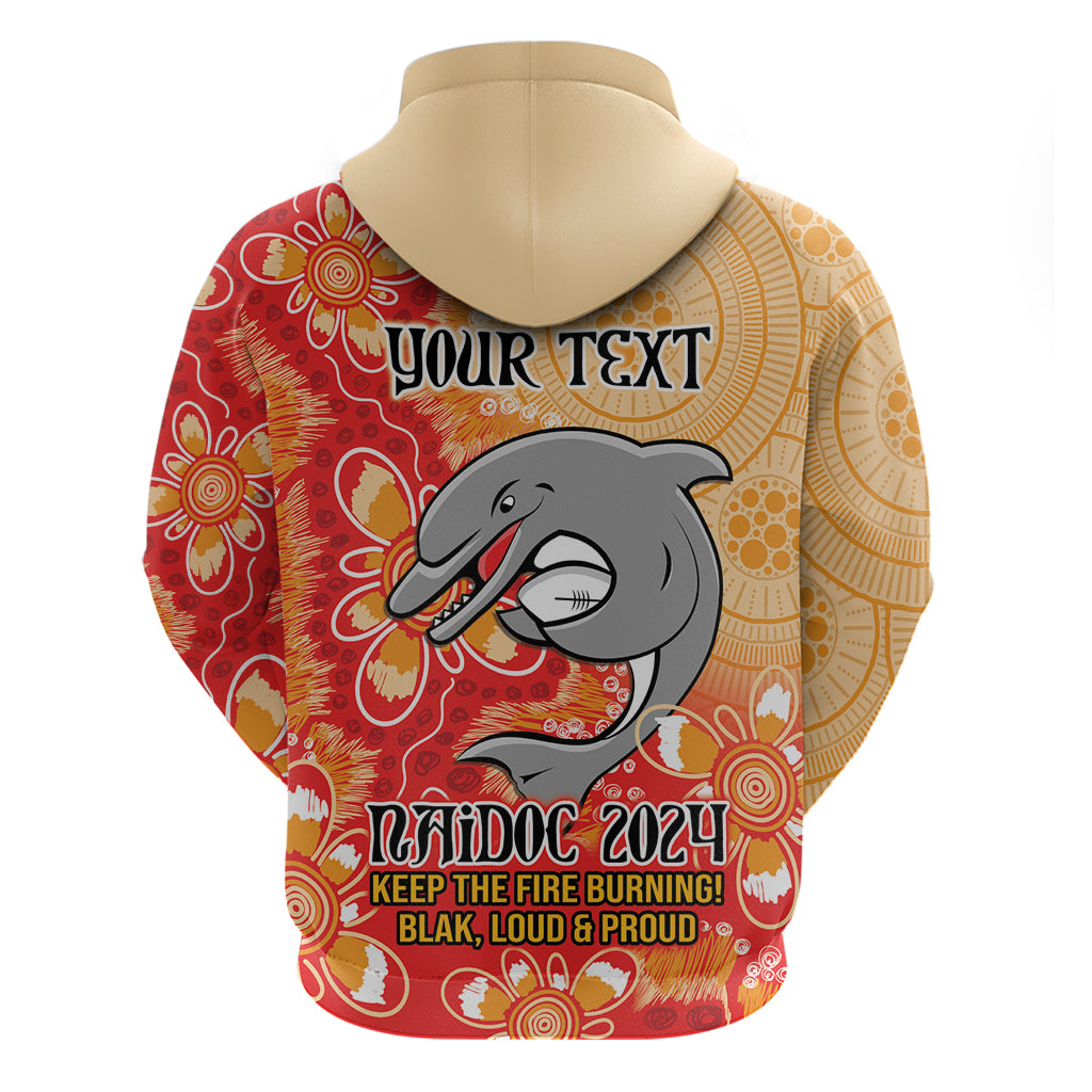 Personalised Dolphins NAIDOC Week 2024 Hoodie Aboriginal Fire Burning Sparks LT9 - Vibe Hoodie Shop