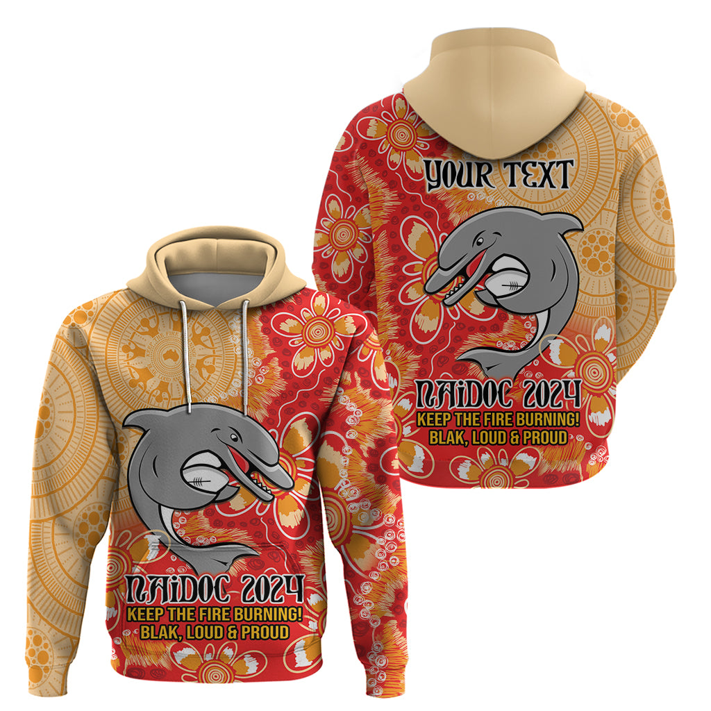 Personalised Dolphins NAIDOC Week 2024 Hoodie Aboriginal Fire Burning Sparks LT9 - Vibe Hoodie Shop