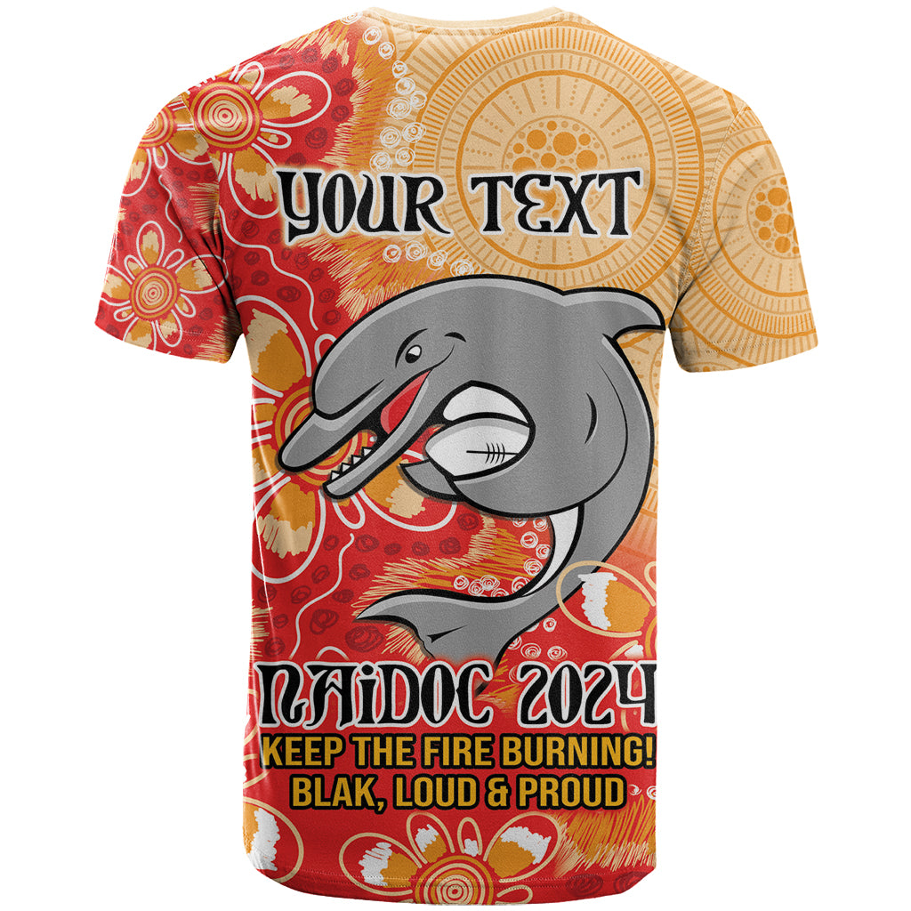 Personalised Dolphins NAIDOC Week 2024 T Shirt Aboriginal Fire Burning Sparks LT9 - Vibe Hoodie Shop