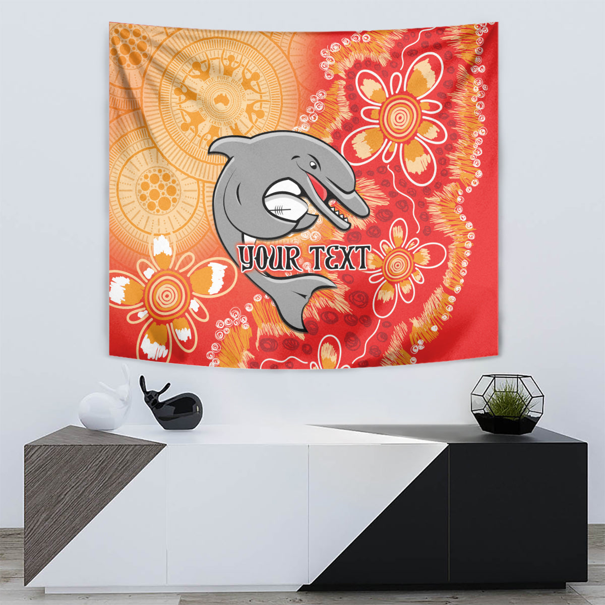 Personalised Dolphins NAIDOC Week 2024 Tapestry Aboriginal Fire Burning Sparks - Vibe Hoodie Shop