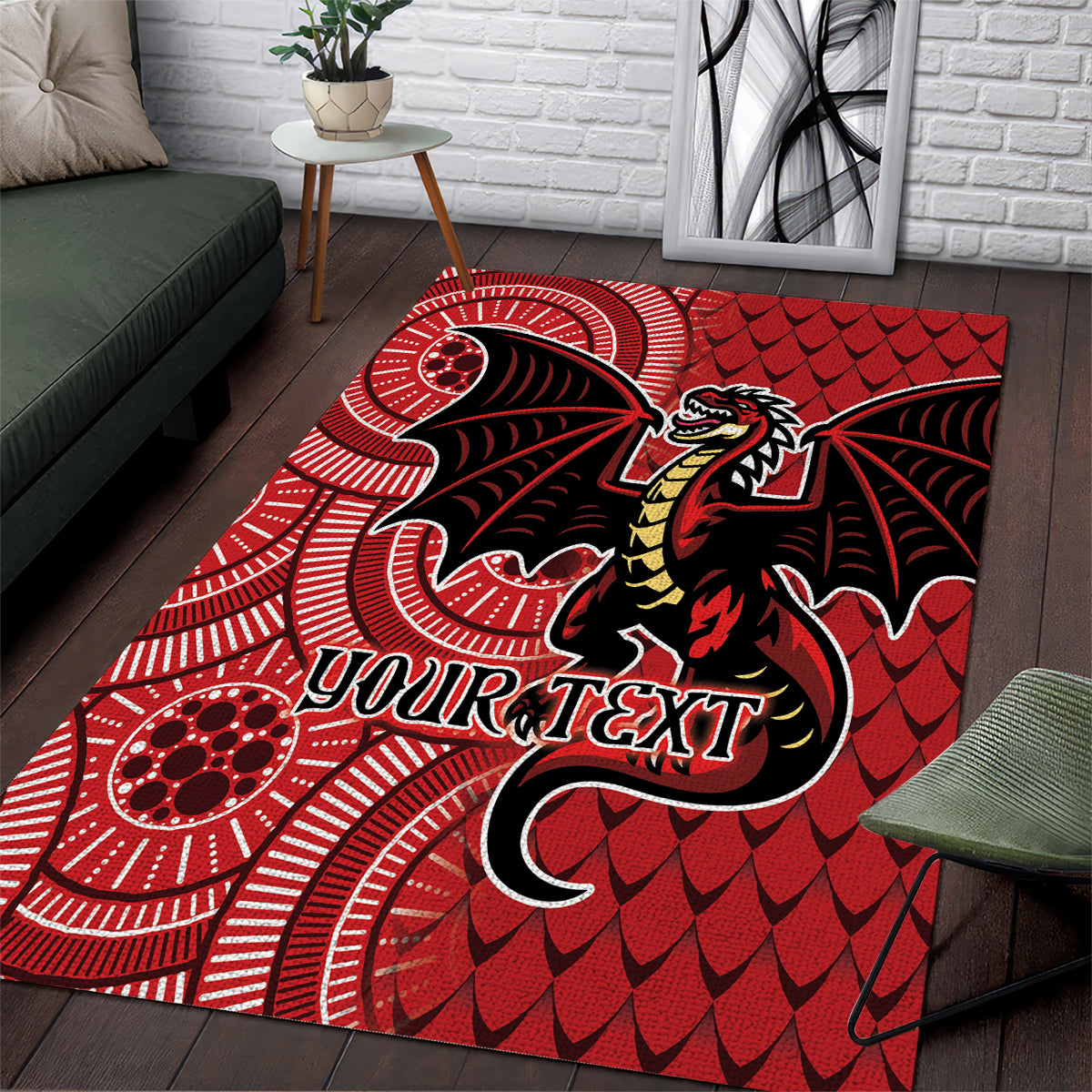 Personalised Dragons NAIDOC Week 2024 Area Rug Aboriginal Fire Burning Sparks - Vibe Hoodie Shop