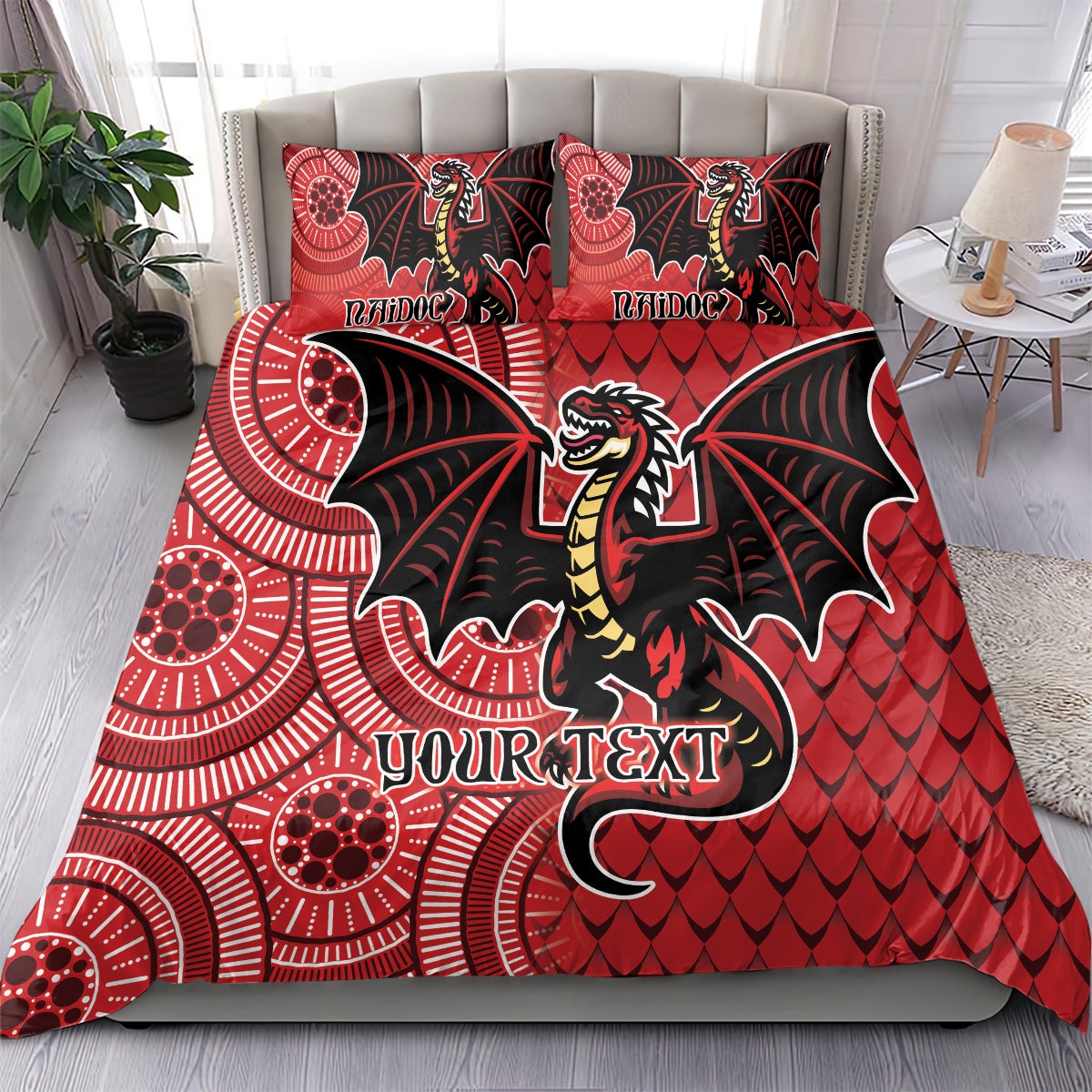 Personalised Dragons NAIDOC Week 2024 Bedding Set Aboriginal Fire Burning Sparks - Vibe Hoodie Shop