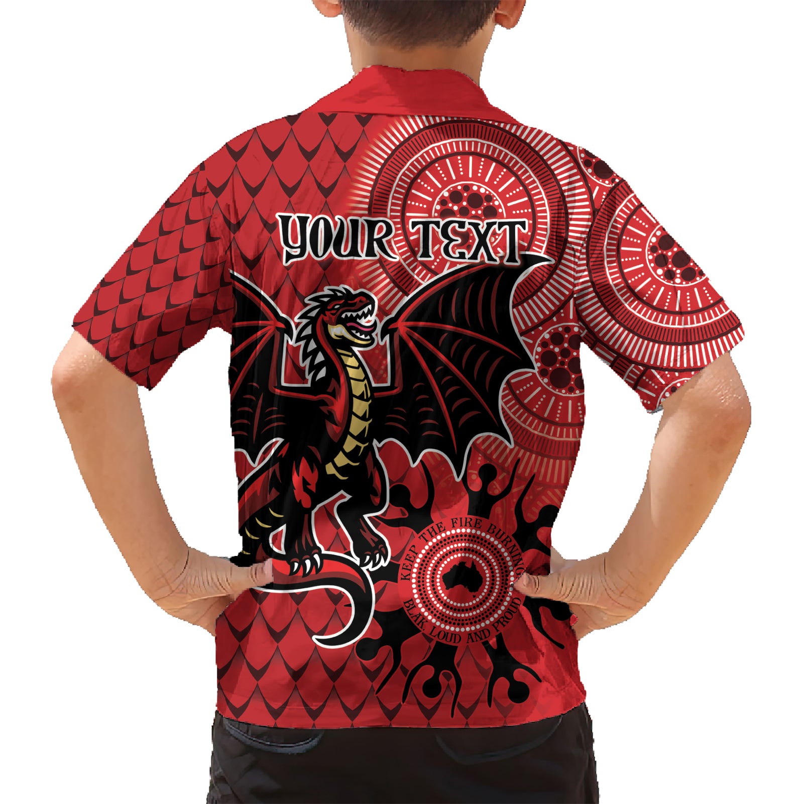 Personalised Dragons NAIDOC Week 2024 Hawaiian Shirt Aboriginal Fire Burning Sparks - Vibe Hoodie Shop