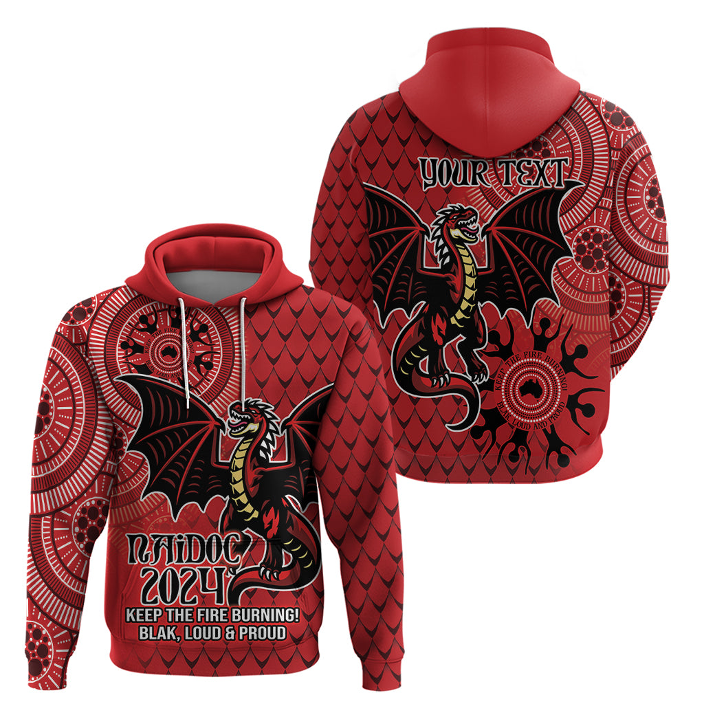 Personalised Dragons NAIDOC Week 2024 Hoodie Aboriginal Fire Burning Sparks LT9 - Vibe Hoodie Shop