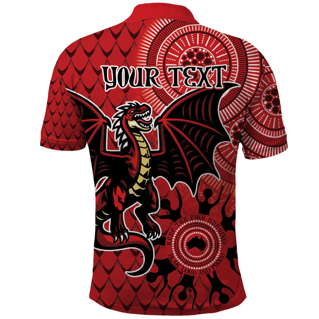Personalised Dragons NAIDOC Week 2024 Polo Shirt Aboriginal Fire Burning Sparks LT9 - Vibe Hoodie Shop
