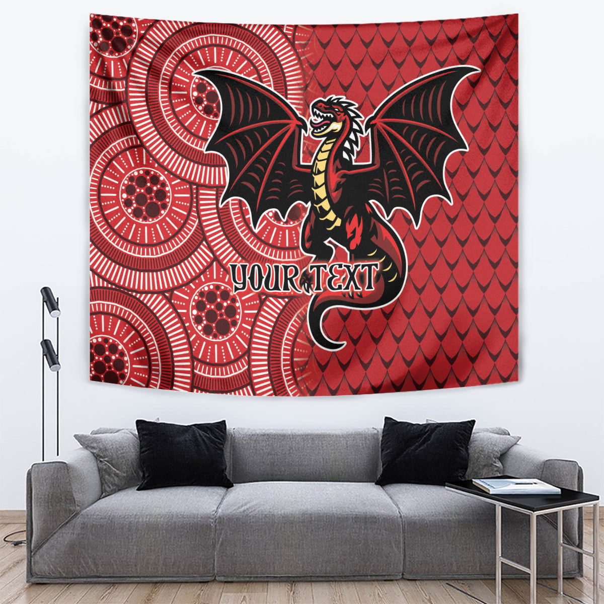 Personalised Dragons NAIDOC Week 2024 Tapestry Aboriginal Fire Burning Sparks - Vibe Hoodie Shop