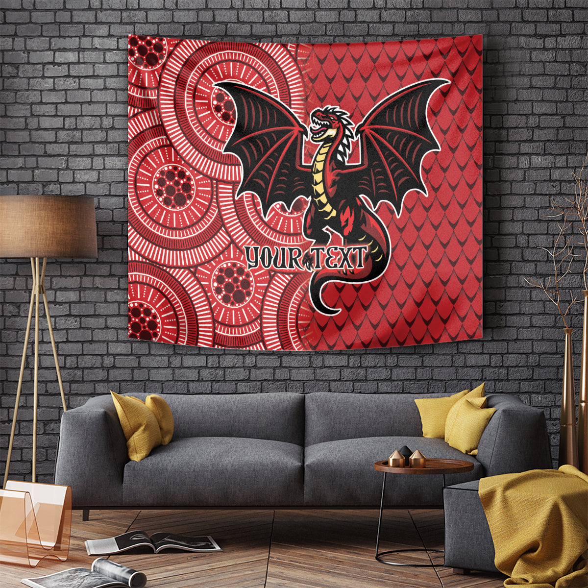 Personalised Dragons NAIDOC Week 2024 Tapestry Aboriginal Fire Burning Sparks - Vibe Hoodie Shop