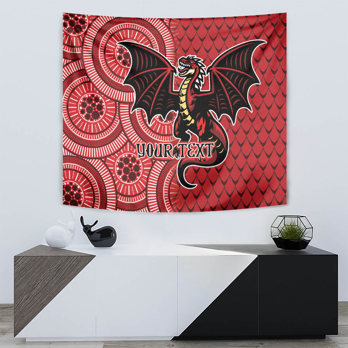 Personalised Dragons NAIDOC Week 2024 Tapestry Aboriginal Fire Burning Sparks - Vibe Hoodie Shop