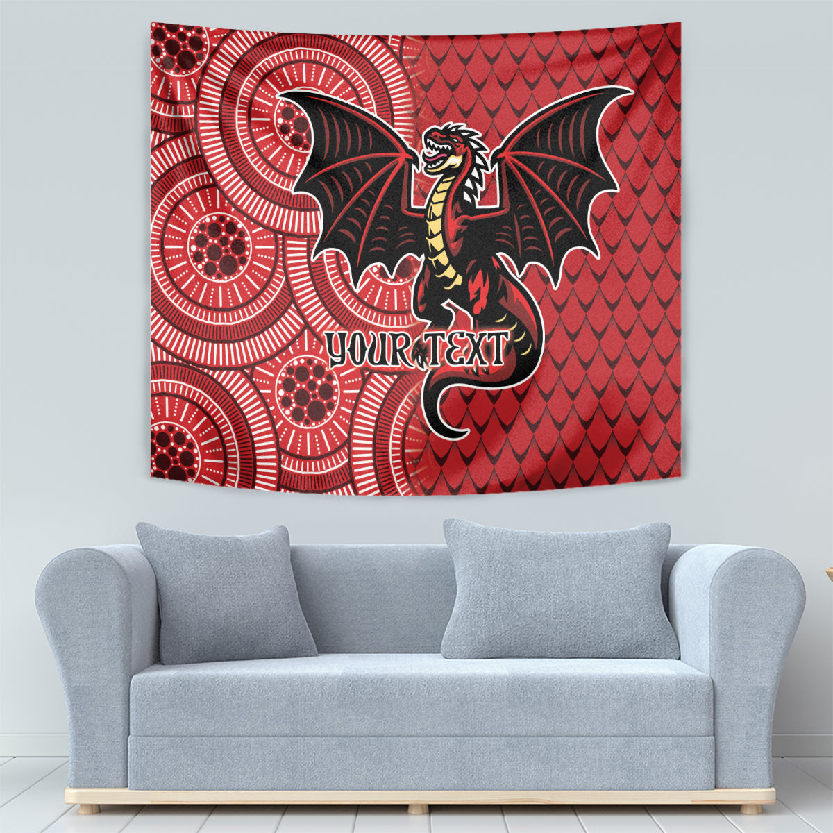 Personalised Dragons NAIDOC Week 2024 Tapestry Aboriginal Fire Burning Sparks - Vibe Hoodie Shop