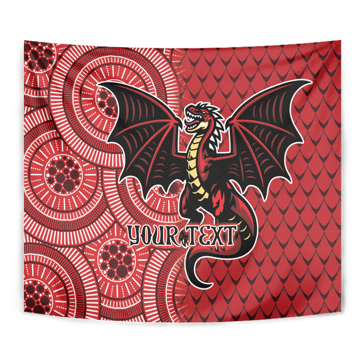 Personalised Dragons NAIDOC Week 2024 Tapestry Aboriginal Fire Burning Sparks - Vibe Hoodie Shop