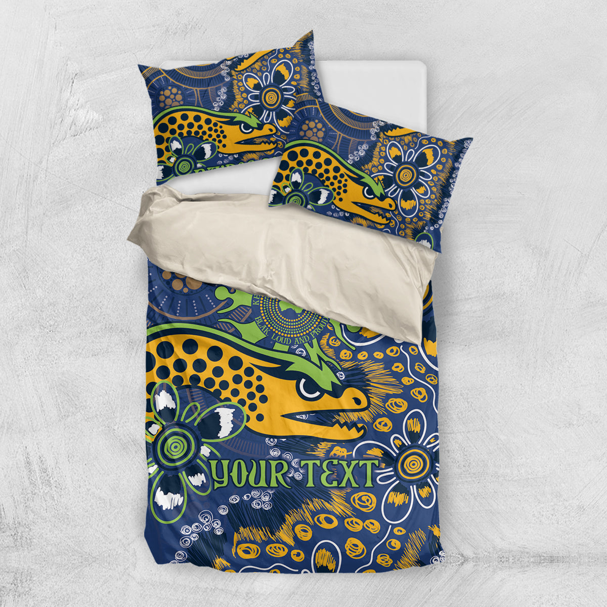 Personalised Eels NAIDOC Week 2024 Bedding Set Aboriginal Fire Burning Sparks - Vibe Hoodie Shop