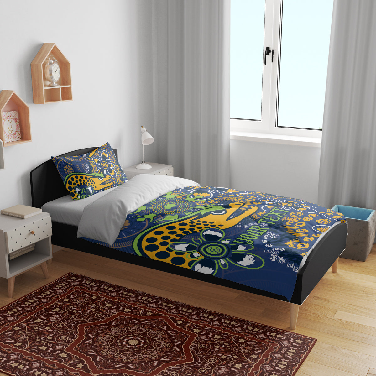 Personalised Eels NAIDOC Week 2024 Bedding Set Aboriginal Fire Burning Sparks - Vibe Hoodie Shop