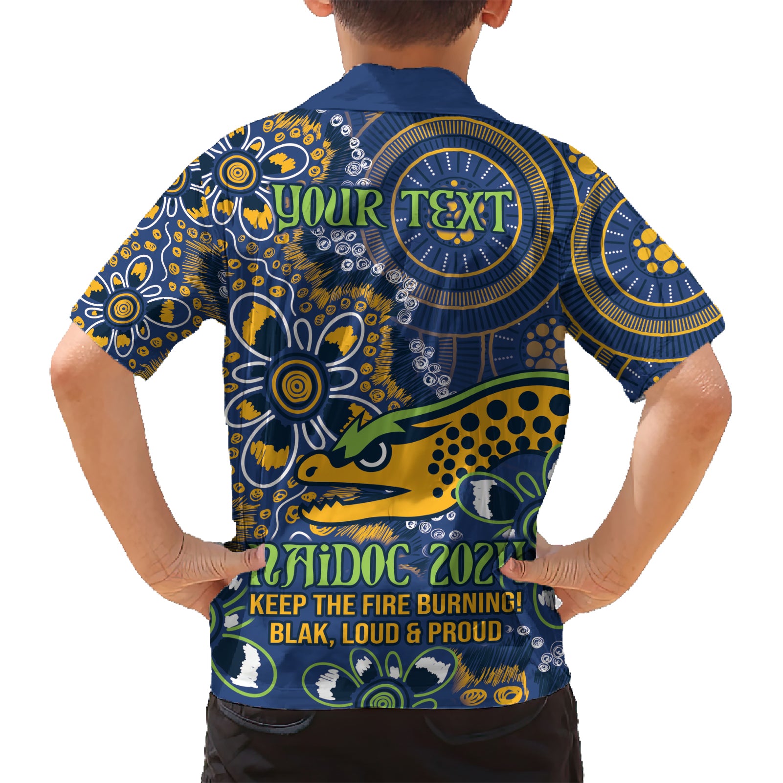 Personalised Eels NAIDOC Week 2024 Hawaiian Shirt Aboriginal Fire Burning Sparks - Vibe Hoodie Shop