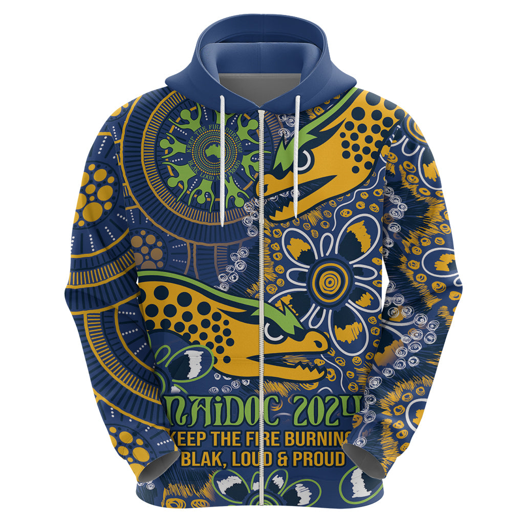 Personalised Eels NAIDOC Week 2024 Hoodie Aboriginal Fire Burning Sparks LT9 - Vibe Hoodie Shop