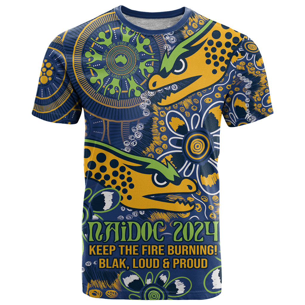 Personalised Eels NAIDOC Week 2024 T Shirt Aboriginal Fire Burning Sparks LT9 - Vibe Hoodie Shop