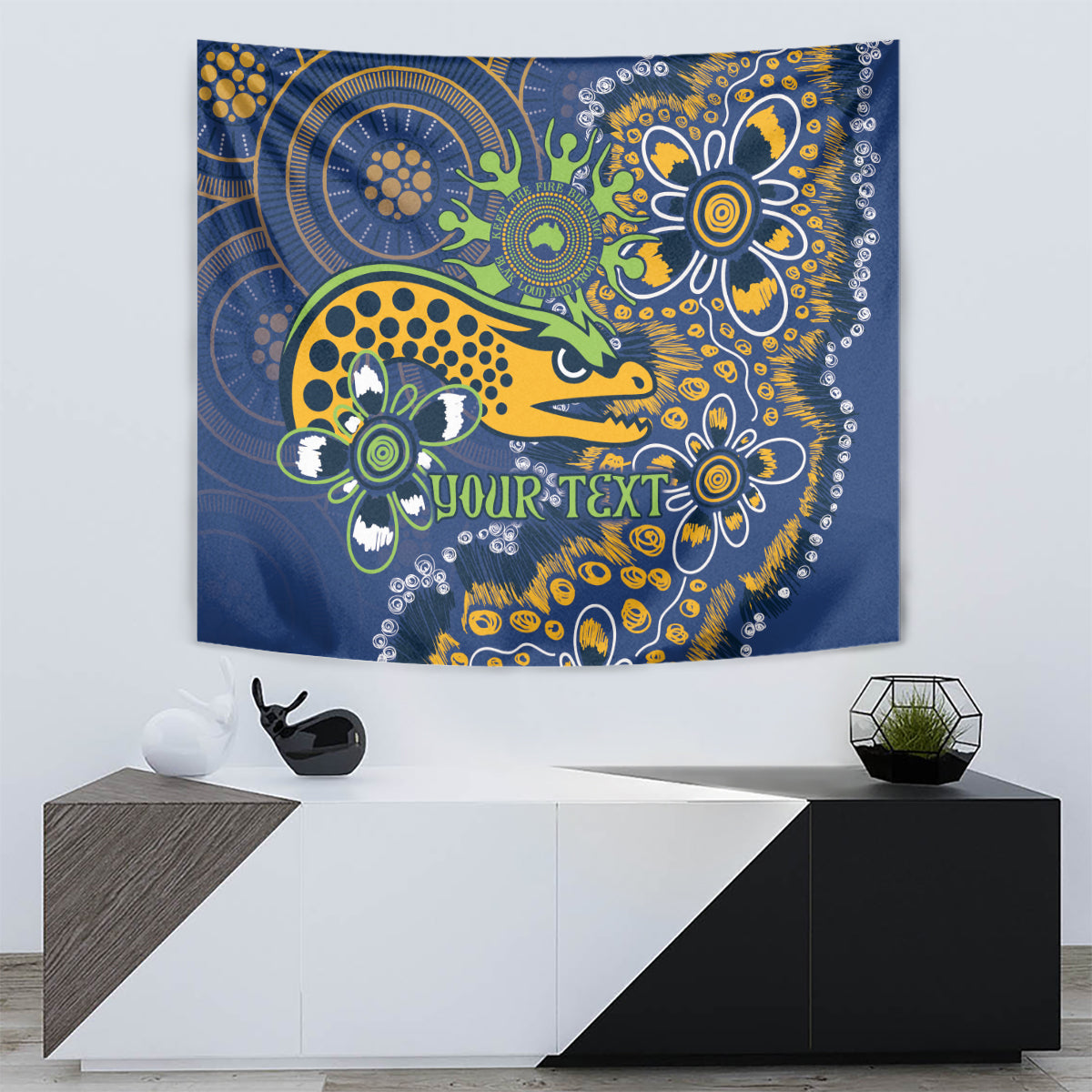 Personalised Eels NAIDOC Week 2024 Tapestry Aboriginal Fire Burning Sparks - Vibe Hoodie Shop