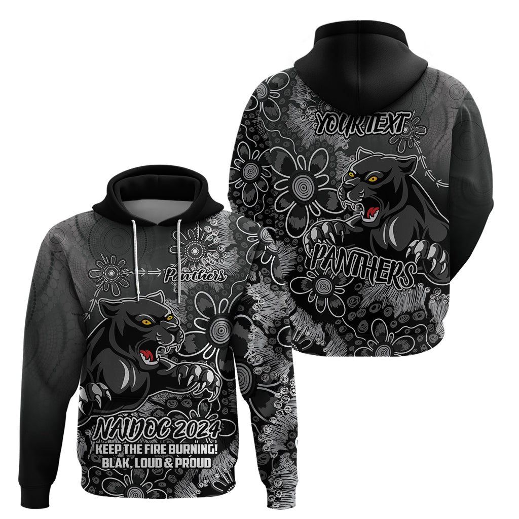 Personalised Panthers NAIDOC Week 2024 Hoodie Aboriginal Fire Burning Sparks LT9 - Vibe Hoodie Shop