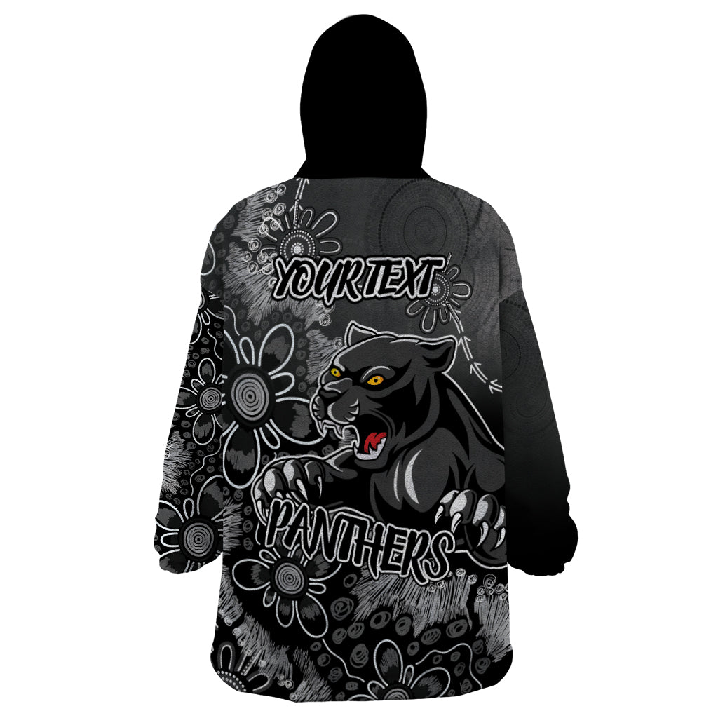 Personalised Panthers NAIDOC Week 2024 Wearable Blanket Hoodie Aboriginal Fire Burning Sparks - Vibe Hoodie Shop