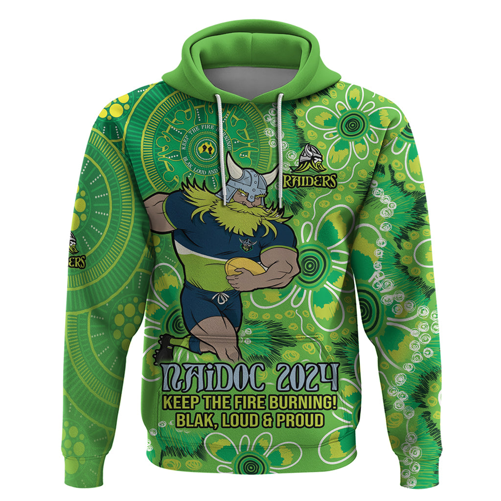 Personalised Raiders NAIDOC Week 2024 Hoodie Aboriginal Fire Burning Sparks LT9 - Vibe Hoodie Shop