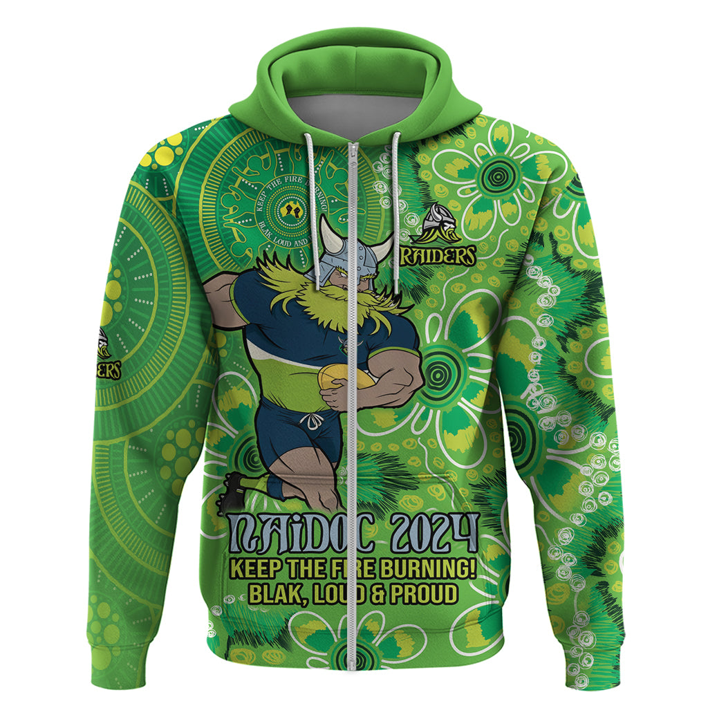 Personalised Raiders NAIDOC Week 2024 Hoodie Aboriginal Fire Burning Sparks LT9 - Vibe Hoodie Shop