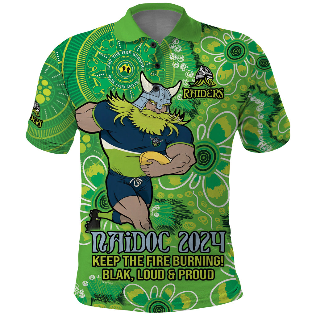 Personalised Raiders NAIDOC Week 2024 Polo Shirt Aboriginal Fire Burning Sparks LT9 - Vibe Hoodie Shop