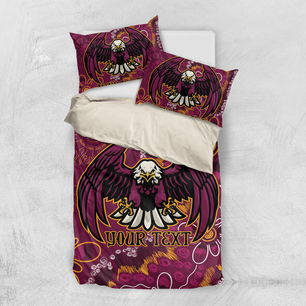 Personalised Sea Eagles NAIDOC Week 2024 Bedding Set Aboriginal Fire Burning Sparks - Vibe Hoodie Shop