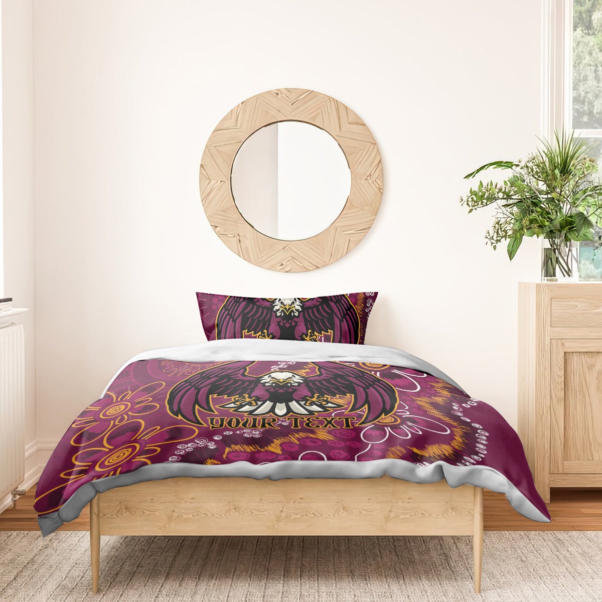 Personalised Sea Eagles NAIDOC Week 2024 Bedding Set Aboriginal Fire Burning Sparks - Vibe Hoodie Shop