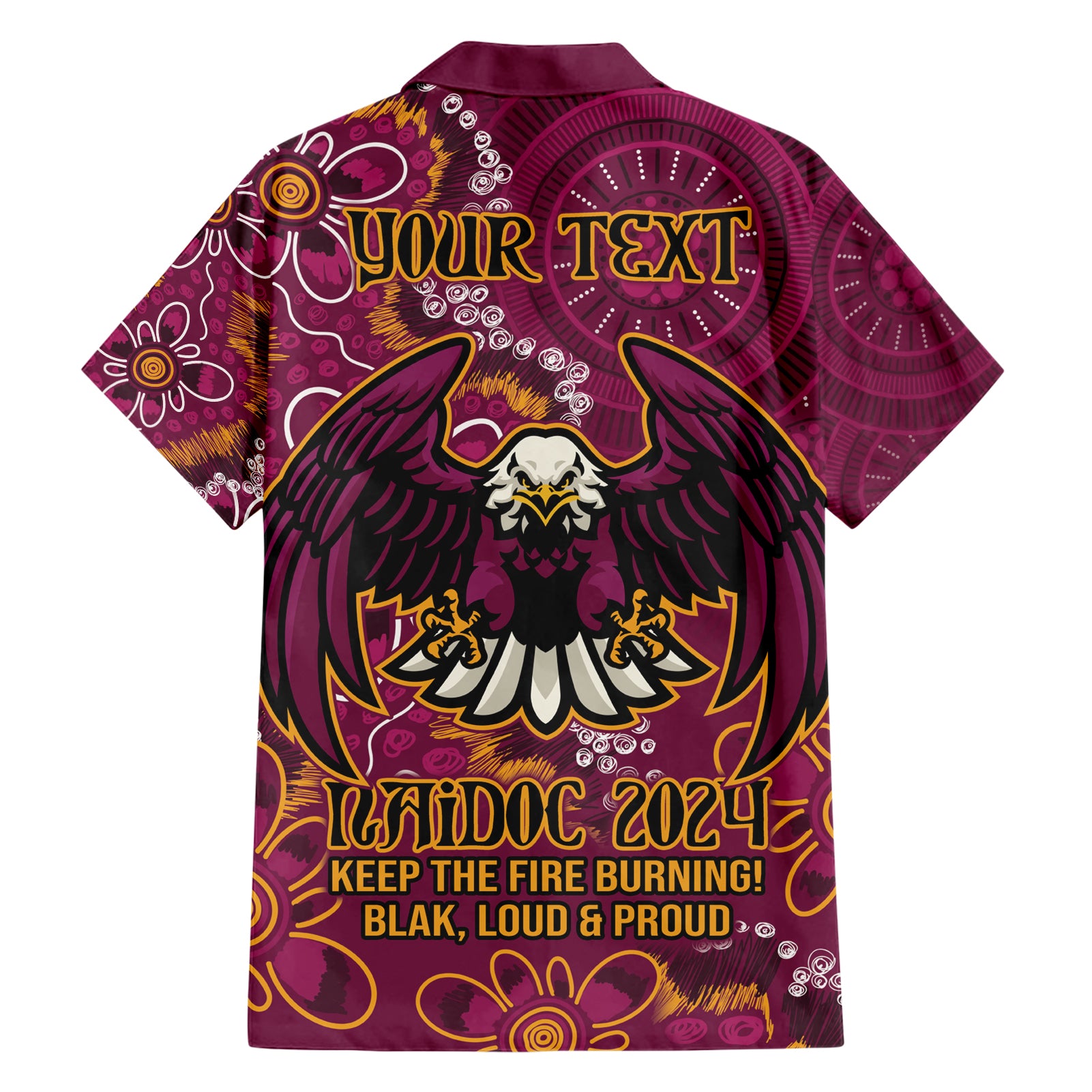 Personalised Sea Eagles NAIDOC Week 2024 Hawaiian Shirt Aboriginal Fire Burning Sparks - Vibe Hoodie Shop