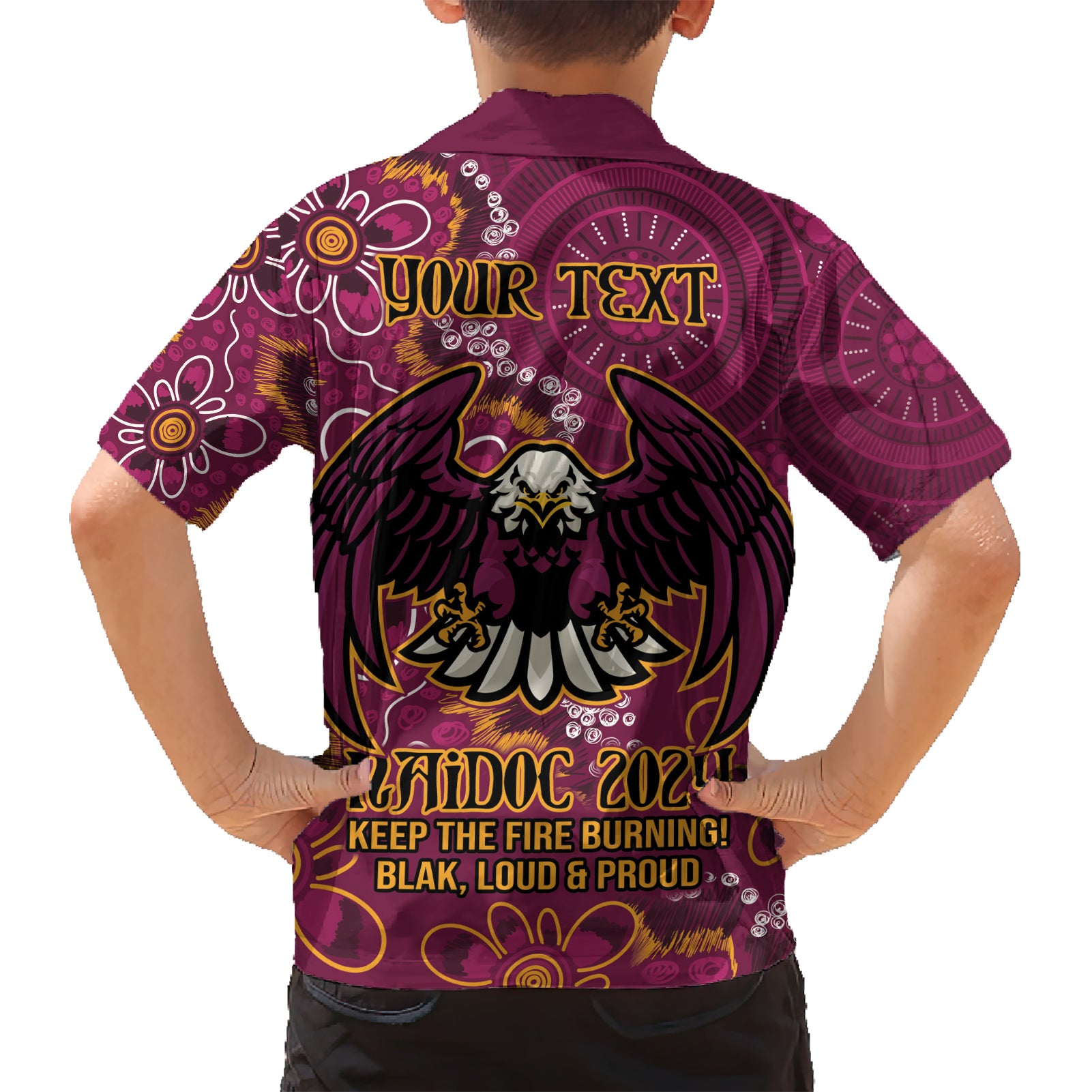 Personalised Sea Eagles NAIDOC Week 2024 Hawaiian Shirt Aboriginal Fire Burning Sparks - Vibe Hoodie Shop