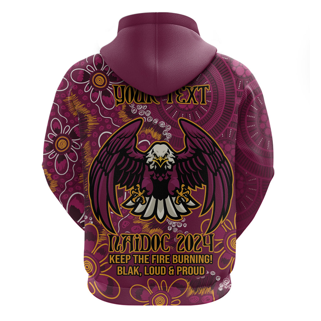 Personalised Sea Eagles NAIDOC Week 2024 Hoodie Aboriginal Fire Burning Sparks LT9 - Vibe Hoodie Shop