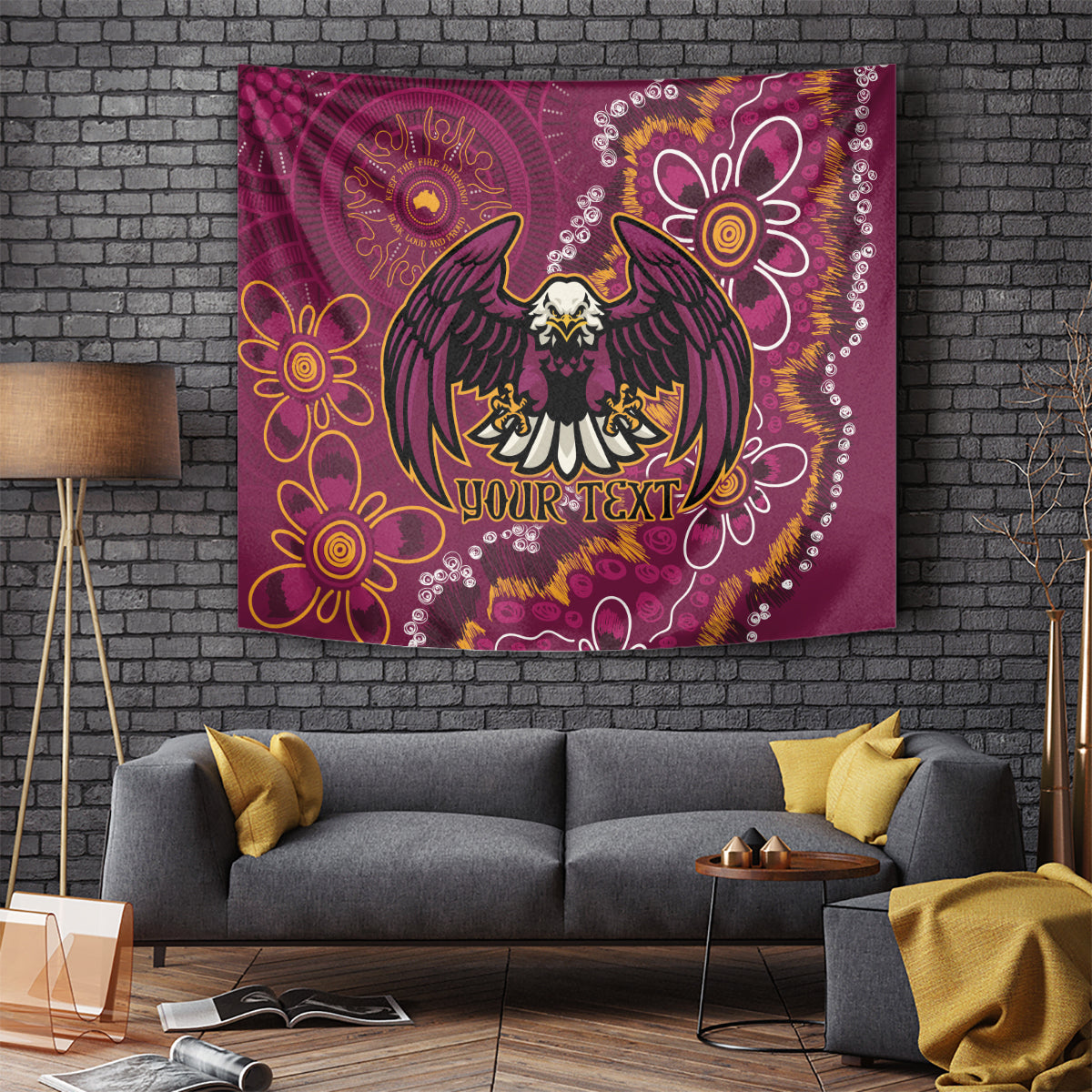 Personalised Sea Eagles NAIDOC Week 2024 Tapestry Aboriginal Fire Burning Sparks - Vibe Hoodie Shop