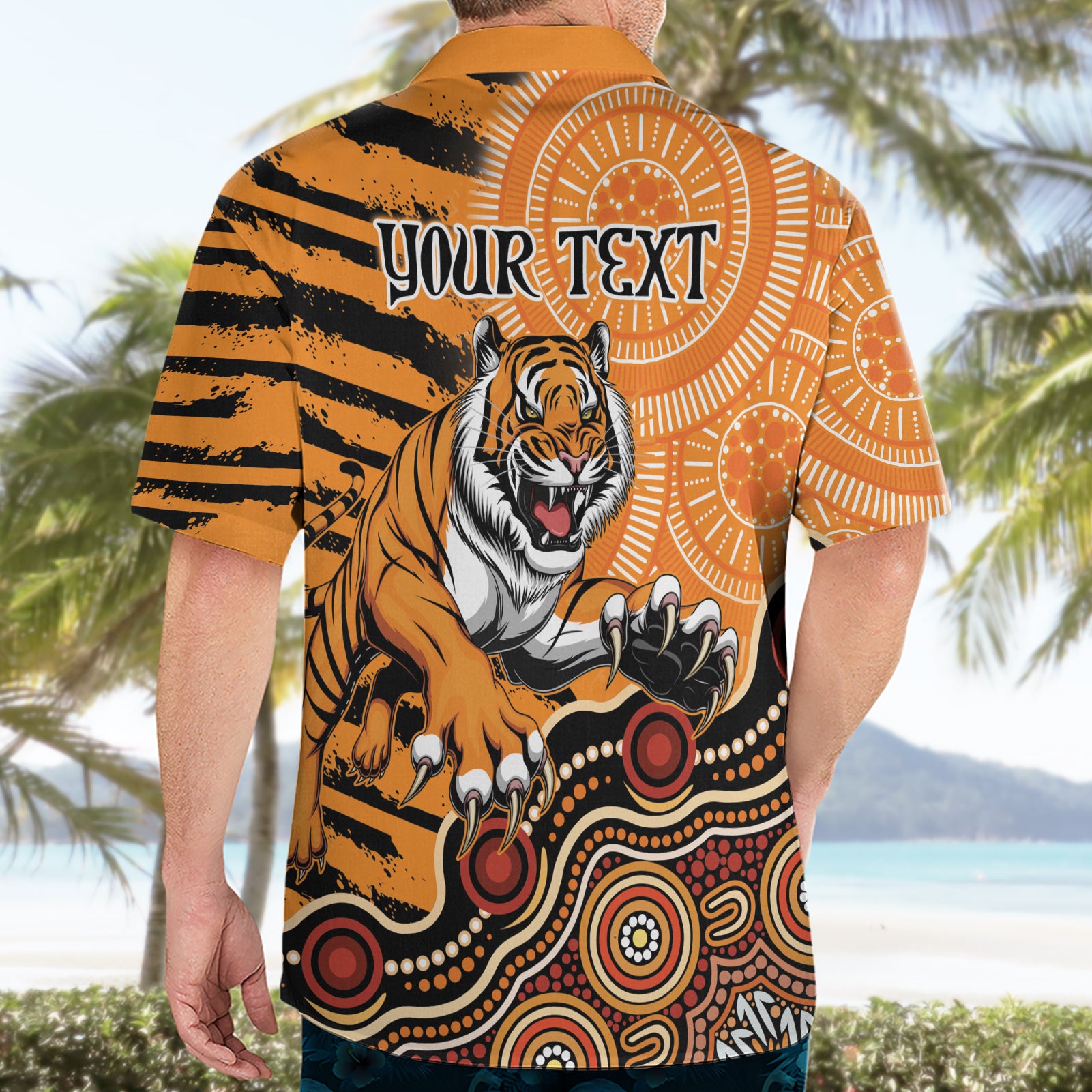 Personalised Wests Tigers NAIDOC Week 2024 Hawaiian Shirt Aboriginal Fire Burning Sparks - Vibe Hoodie Shop