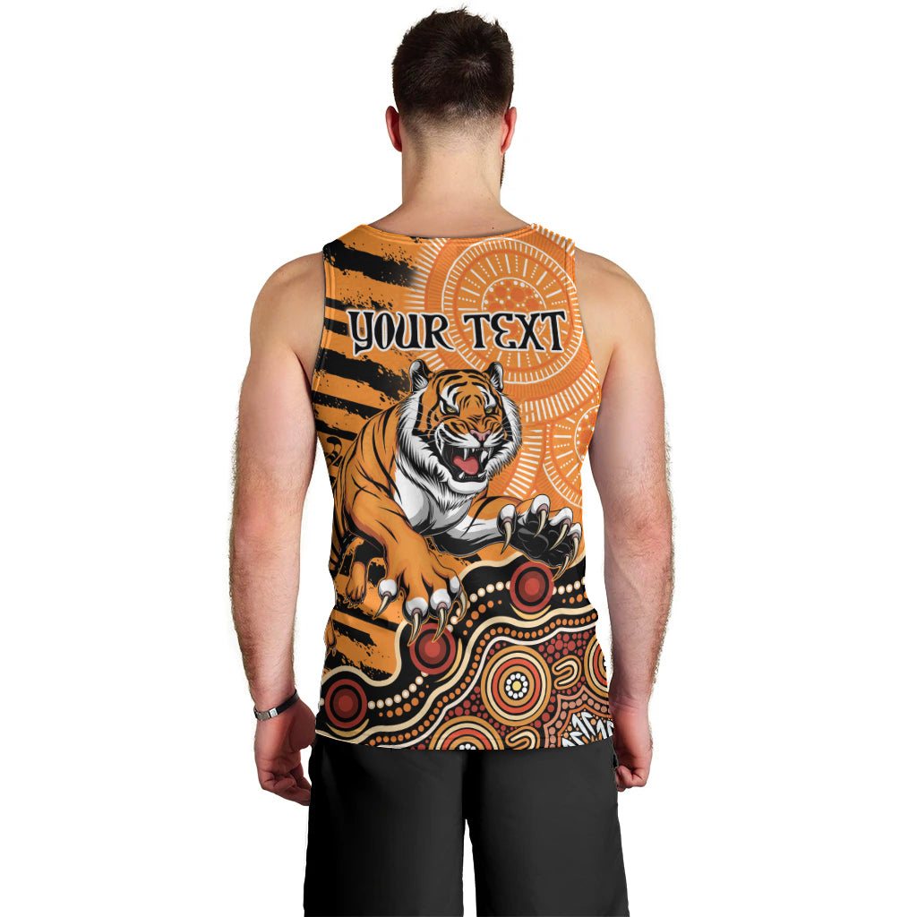 Personalised Wests Tigers NAIDOC Week 2024 Men Tank Top Aboriginal Fire Burning Sparks - Vibe Hoodie Shop