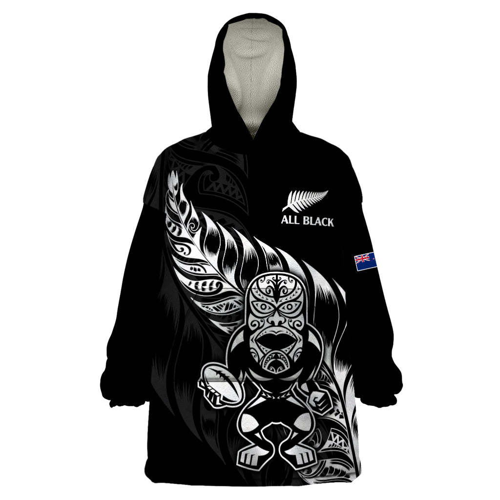 New Zealand All Black Rugby Wearable Blanket Hoodie - Vibe Hoodie Shop